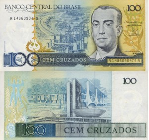 Brazylia 100 Cruzados P-211 1986-88 UNC
