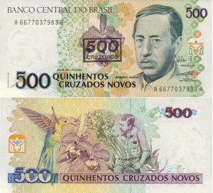 Brazylia 500 Cruzeiros P-226 1990 UNC