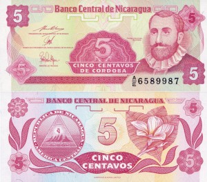 Nikaragua 5 Centavos P-168 1991 UNC