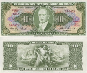Brazylia  10 Cruzeiros P-177 1962 UNC