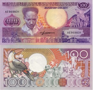Surinam 100 Gulden P-133 1988 UNC