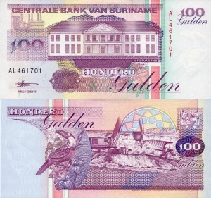 Surinam 100 Gulden P-139b 1988 UNC