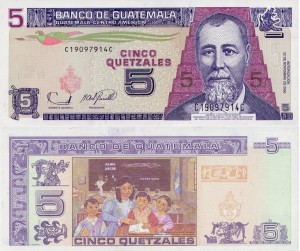 Gwatemala 5 Quetzales  P-110  2006 UNC 