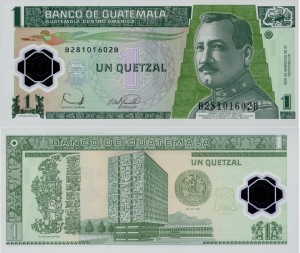 Gwatemala 1 Quetzal  P-109  2006 UNC Polimer