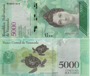 Wenezuela 5000 Bolivares P-97 2017 Stan I UNC