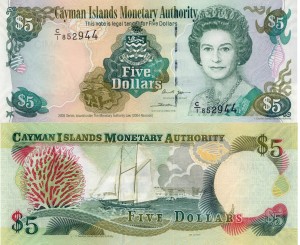 Kajmany 5 Dollars P-34  C/I 2005 UNC