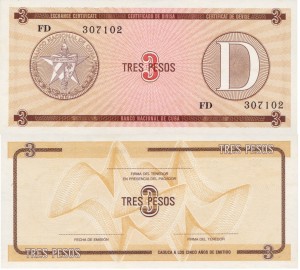 Kuba 3 Pesos P-FX33 1985 UNC