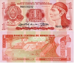 Honduras 1 Lempira P-68 1989 UNC