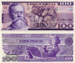 Meksyk 100 Pesos P-74c 1982 UNC