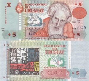 Urugwaj, 5 Pesos Uruguayos, P-80 1998  UNC