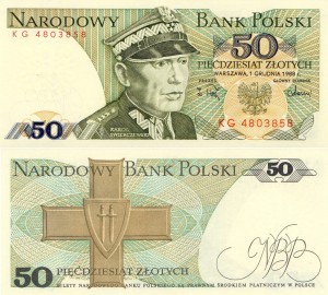 Polska 50 złotych P-142c 1988 Stan I UNC