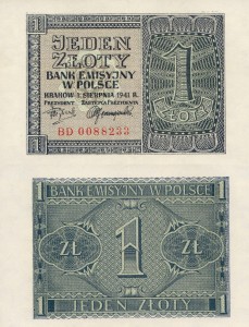 Polska 1 złoty P-99 1941 Stan I UNC