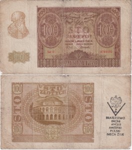 Polska 100 Zlotych 1940 (1944) Stan 5