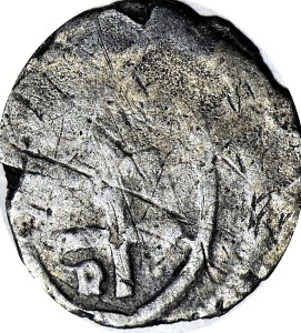 Polska Władysław Jagiełło, Denar Kraków, N w tarczy, R8