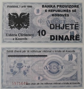 Kosowo 10 Dinare 1999 P-NL  Stan I Unc 