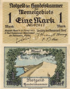 Kłajpeda 1 Marka P-2 1922 Stan I UNC