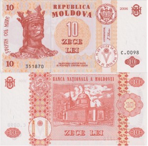 Mołdawia 10 Lei P-10e 2006 UNC