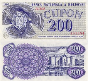 Mołdawia 200 Cupon P-2 1992 UNC