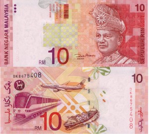 Malezja 10 Ringgit P-42d 2001 UNC