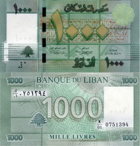 Lebanon 1000 Livres P-90 2011 UNC
