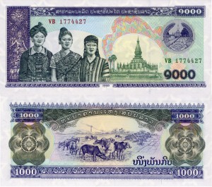 Laos 1000 Kip P-32A 2003 UNC