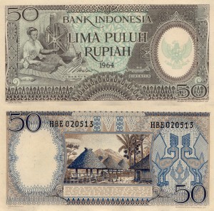 Indonezja 50 Rupiah P-96 1964 aUNC