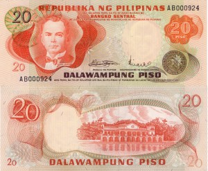 Filipiny 20 Piso  1970 P-150 UNC