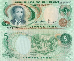 Filipiny 5 Piso 1970 P-148 UNC