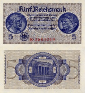 Niemcy 5 Marek 1939 P-R138a Stan I UNC 