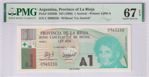 Argentyna 1 Austral P-S2503b 1986 PMG 67