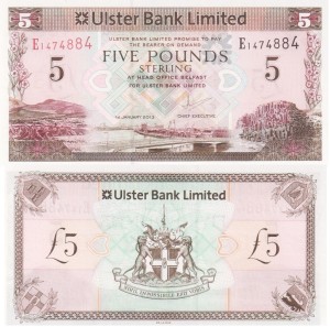 Irlandia Północna 5 funtów P-340 2013 Stan I UNC