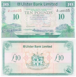 Irlandia Północna 10 funtów P-341 2012 Stan I UNC