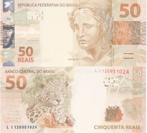 Brazylia 50 Reais P-256 2010 Stan I UNC