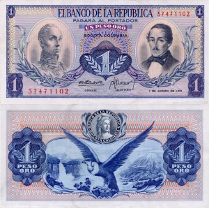 Kolumbia 1  Pesos P-404e 1973 XF