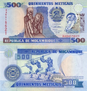 Mozambik 500 Meticais P-134 1991 UNC 
