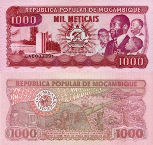 Mozambik 1000 Meticais P-132 1989 UNC 