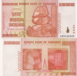 Zimbabwe 50 000 000 000  Dollars P-87 2008 Stan I UNC 