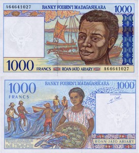 Madagaskar  1000 Francs P-76 1994 aUNC