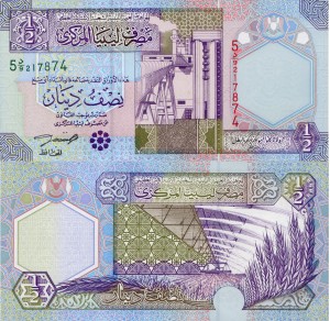 Libya 1/2 Dinar P-63 2002 UNC