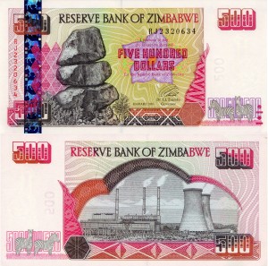 Zimbabwe 500 Dollars P-10 2001 Stan I UNC