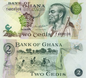 Ghana 2 Cedis P-14c 1978 AUNC
