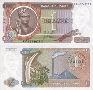 Zair 1 Zaires P19b  1981  Stan I UNC