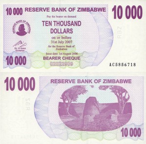 Zimbabwe 10 000 Dollars P-46 2006 Stan I UNC