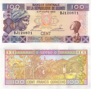 Gwinea 100 Francs  P-35 1985 UNC