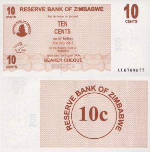 Zimbabwe 10 Cents P-35 2006 Stan I UNC 