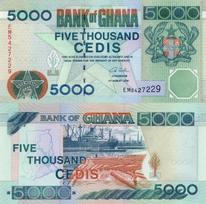 Ghana 5000 Cedis P-34j 2006 UNC