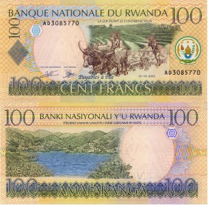 Rwanda 100 Francs P-29a 2003 UNC