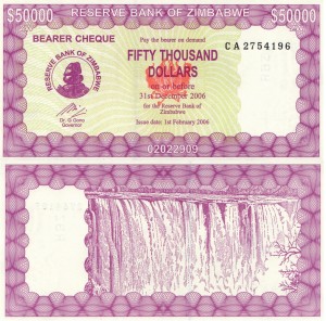 Zimbabwe 5000 Dollars P-29 2006 Stan I UNC