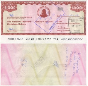 Zimbabwe 100000 Dollars P-20 2003 Stan I UNC