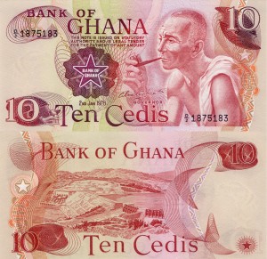 Ghana 10 Cedis P-16f 1978 UNC